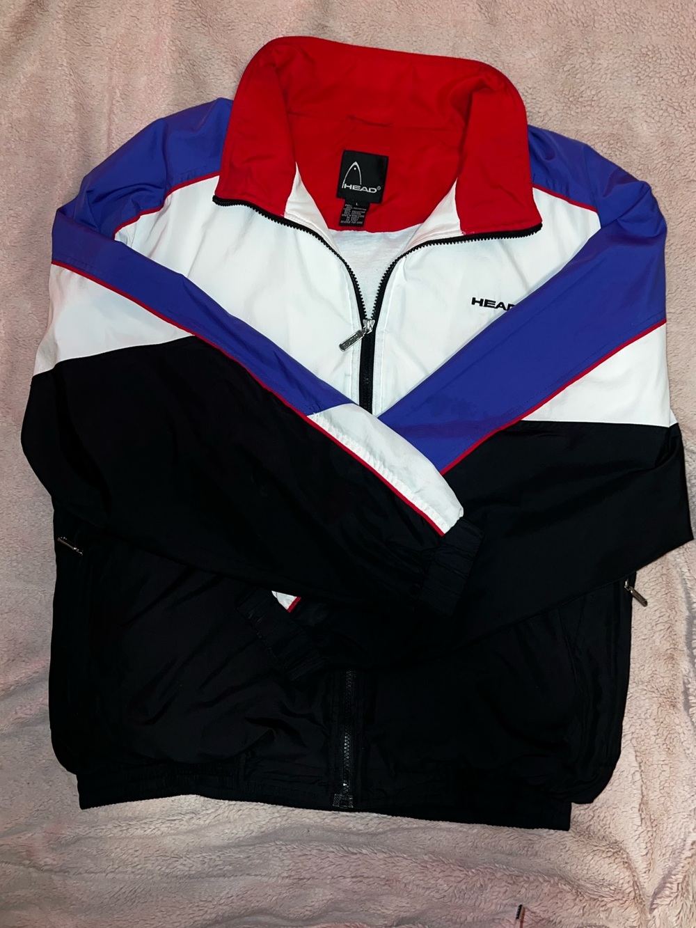 HEAD Colorblock Windbreaker Jacket - Red, Blue, White, Black